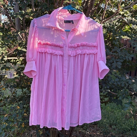 ASOS Tops - ASOS Pink Sheer Blouse